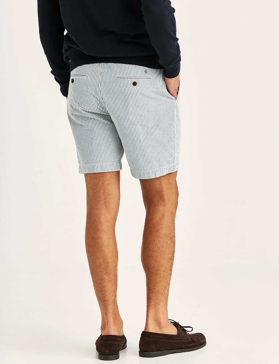 Morris - Fenix Seersucker Shorts - vabaaja lühikesed püksid - blue - 4