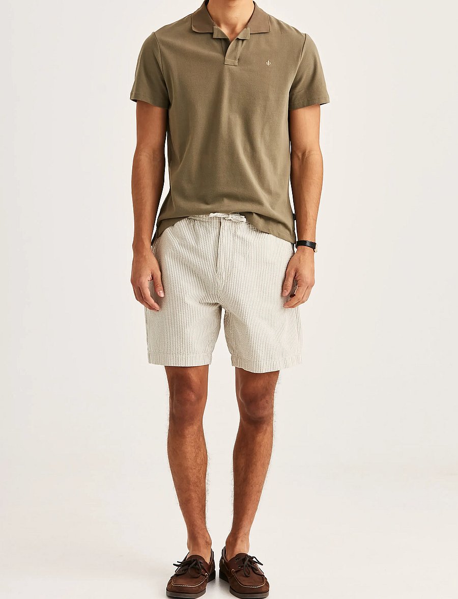 Morris - Fenix Seersucker Shorts - vabaaja lühikesed püksid - khaki - 3