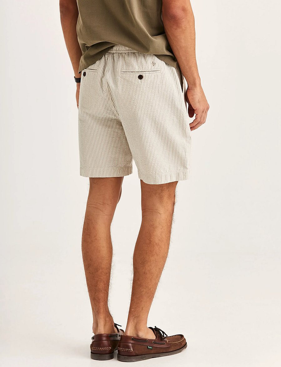 Morris - Fenix Seersucker Shorts - vabaaja lühikesed püksid - khaki - 4