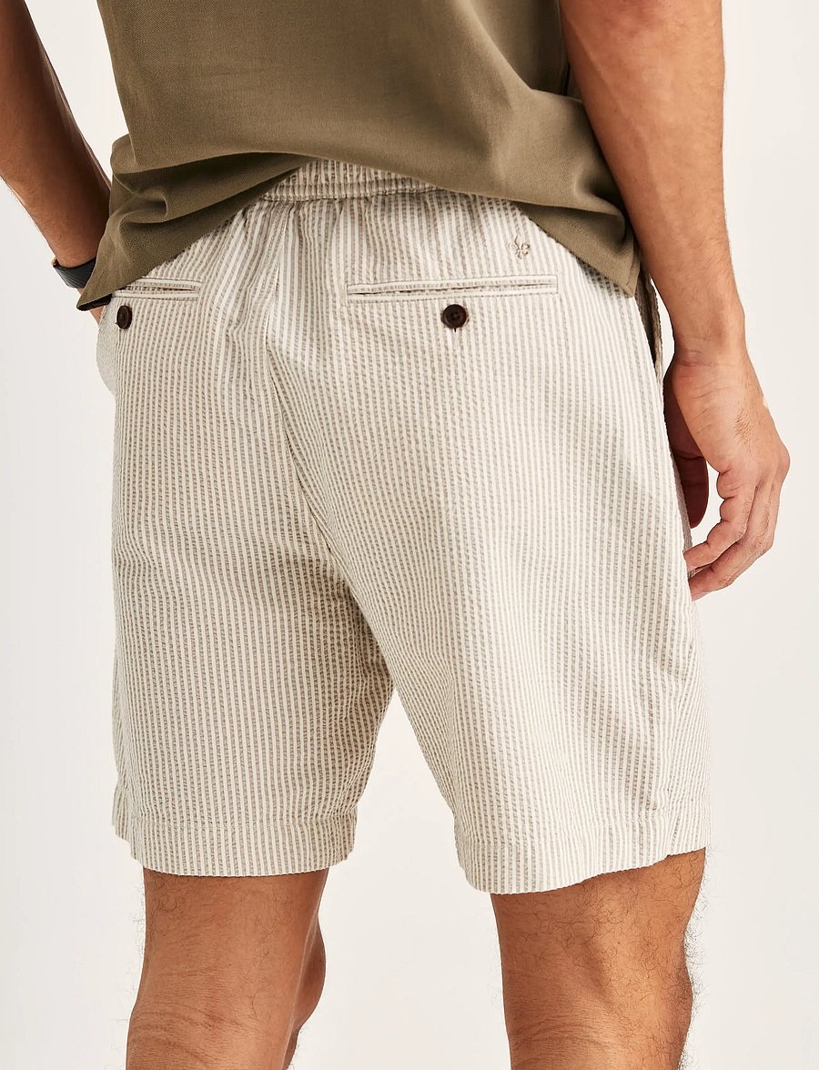 Morris - Fenix Seersucker Shorts - vabaaja lühikesed püksid - khaki - 5