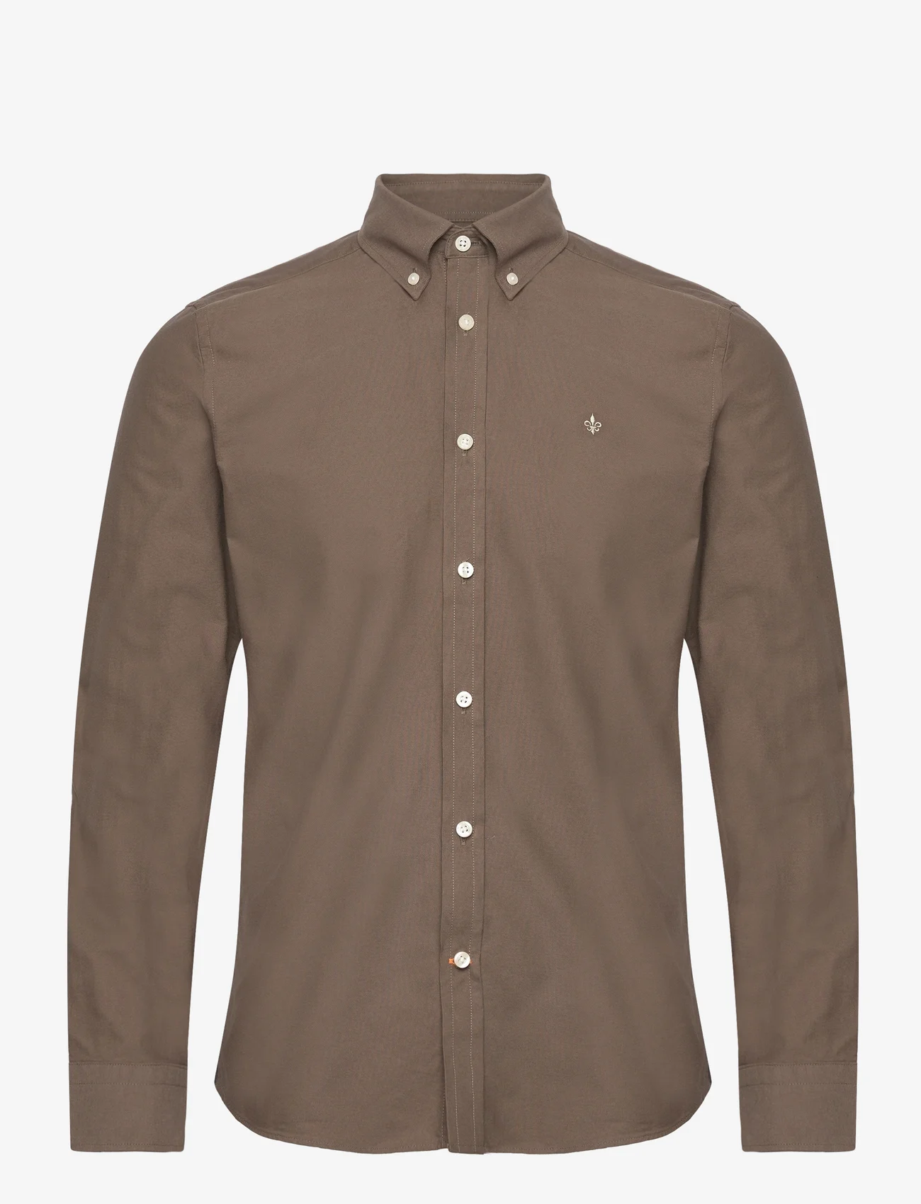Morris - Douglas Shirt-Slim Fit - peruskauluspaidat - brown - 0
