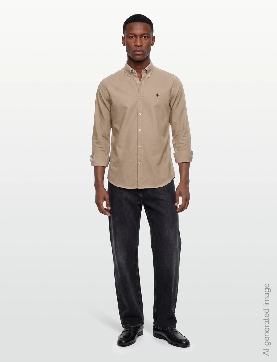 Morris - Douglas Shirt-Slim Fit - oxfordi särgid - khaki - 0