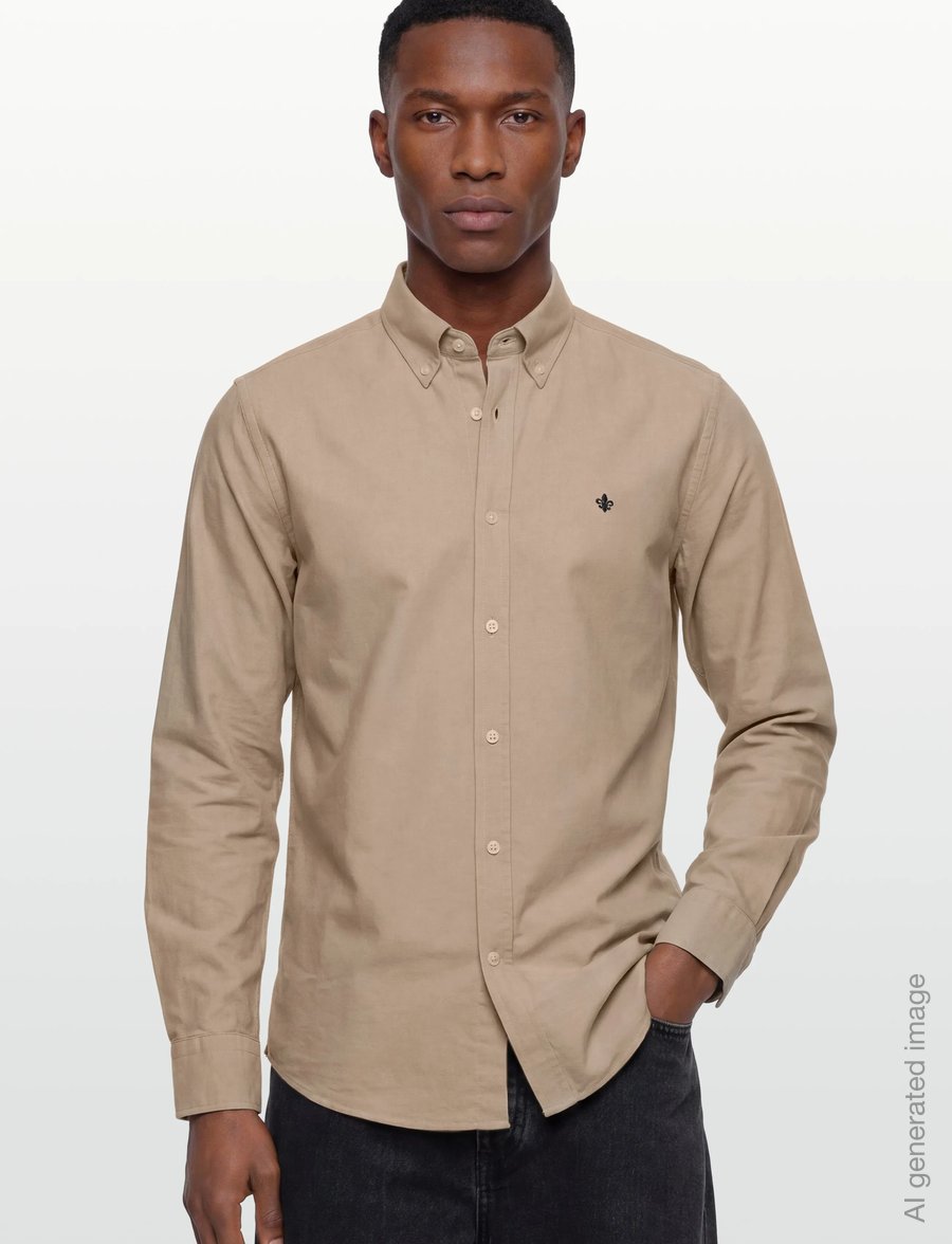 Morris - Douglas Shirt-Slim Fit - oxfordi särgid - khaki - 3