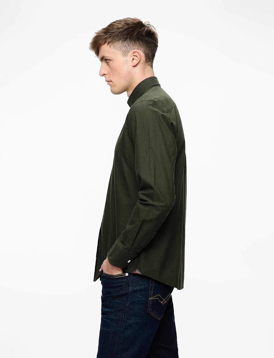 Morris - Douglas Shirt-Slim Fit - oxford shirts - olive - 3