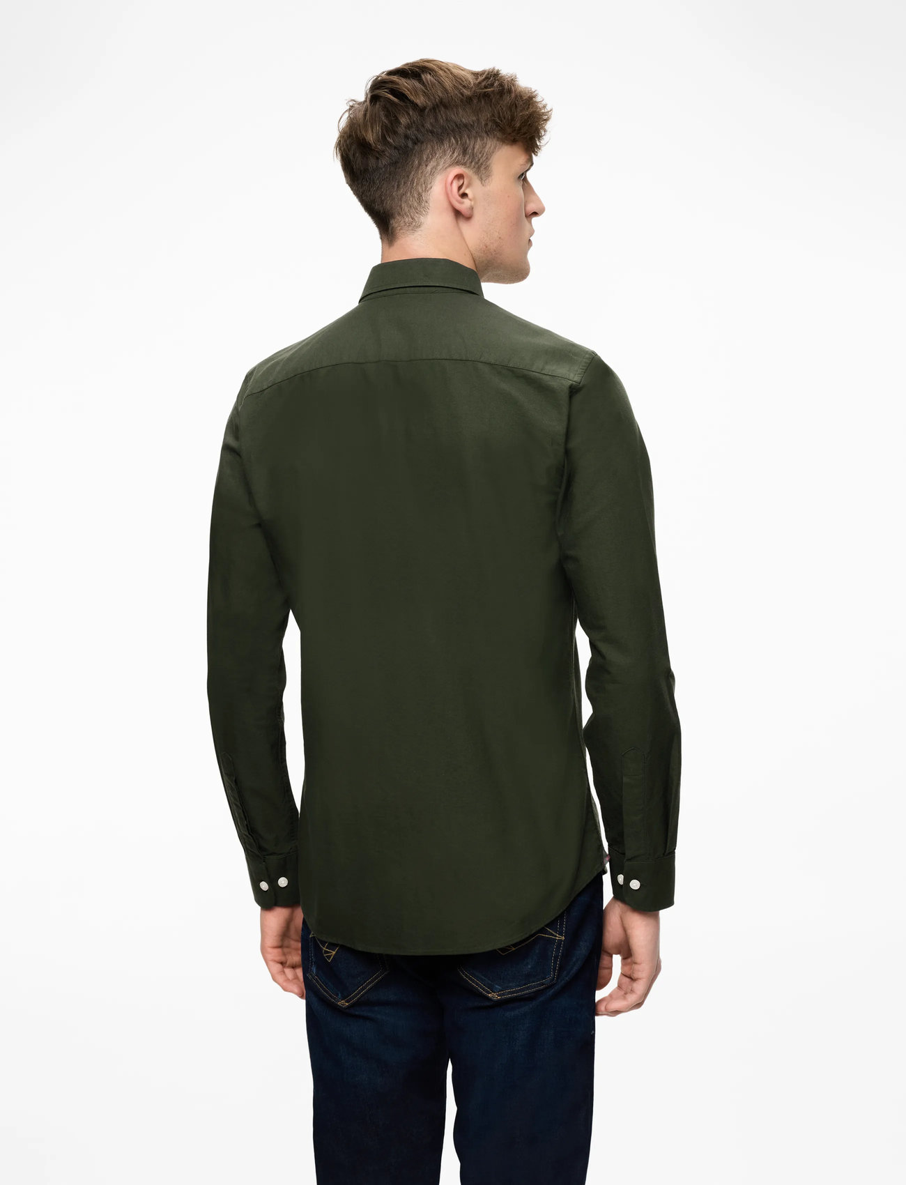 Morris - Douglas Shirt-Slim Fit - oxford-skjortor - olive - 4