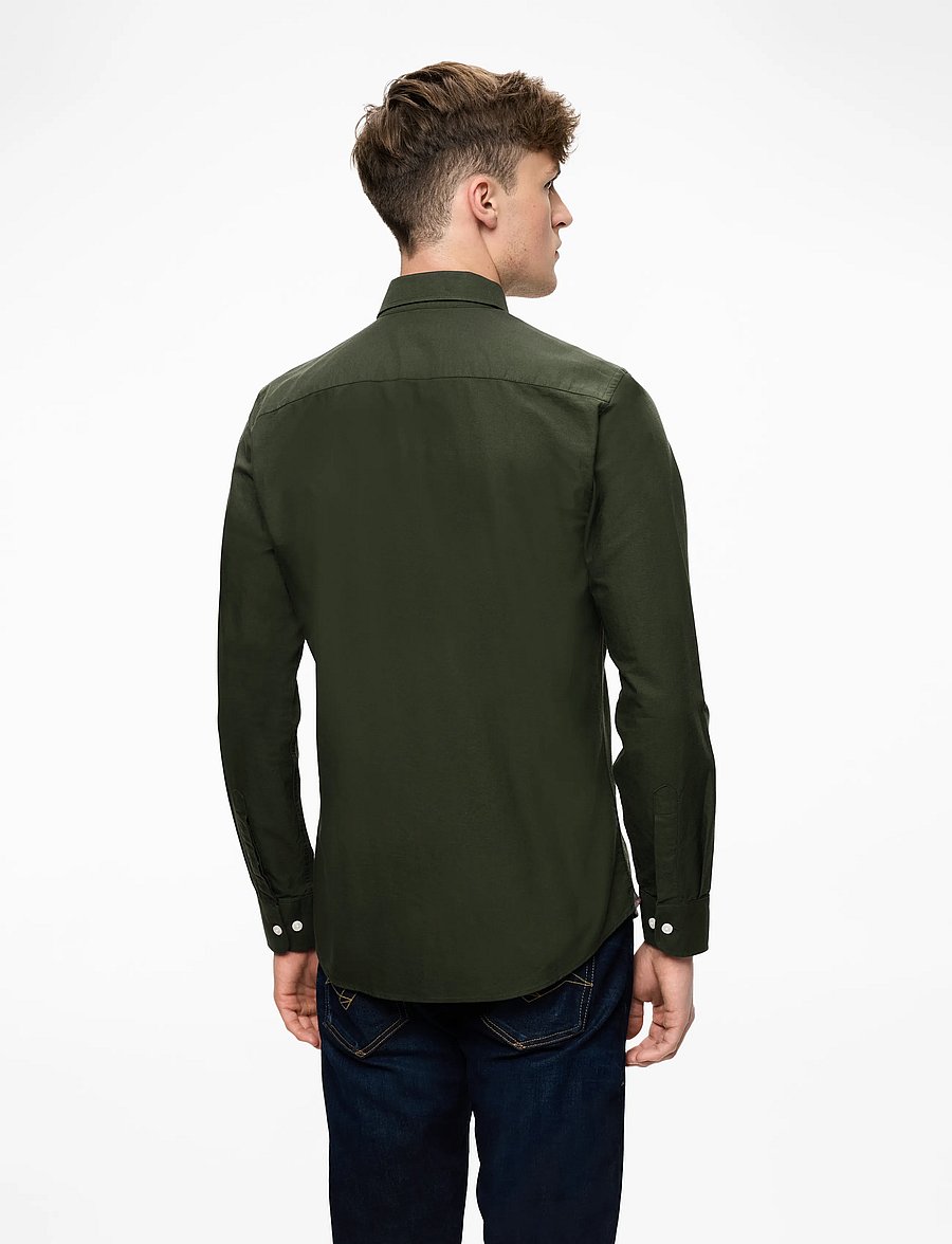 Morris - Douglas Shirt-Slim Fit - oxford shirts - olive - 4