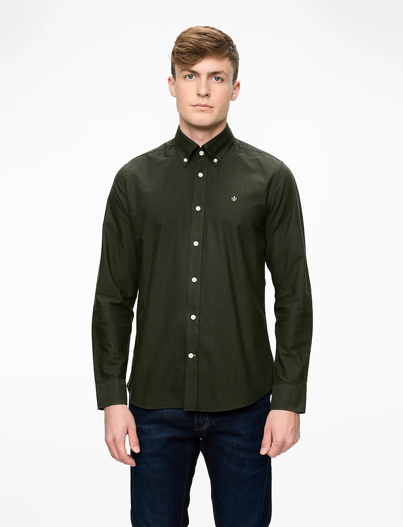 Morris - Douglas Shirt-Slim Fit - oxford-skjortor - olive - 0