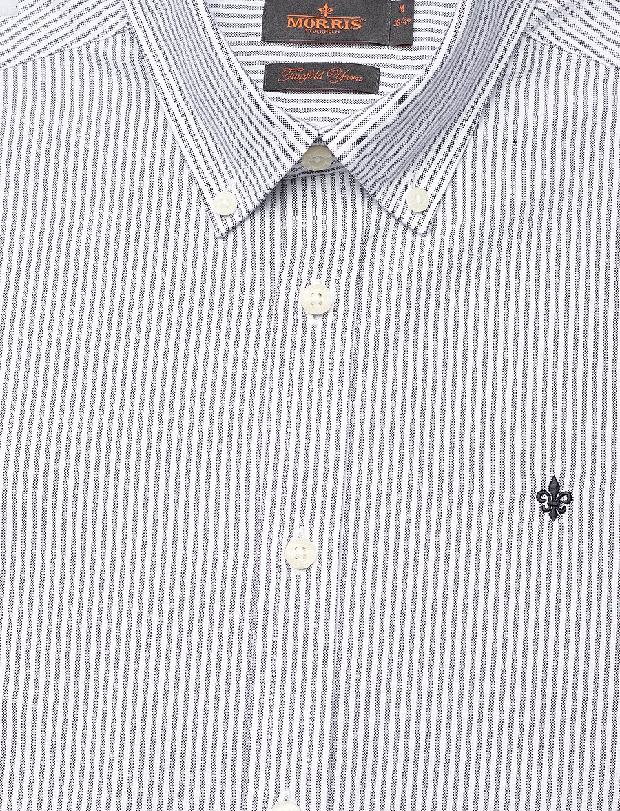 Morris - Douglas Stripe Shirt-Slim Fit - randiga skjortor - blue - 2