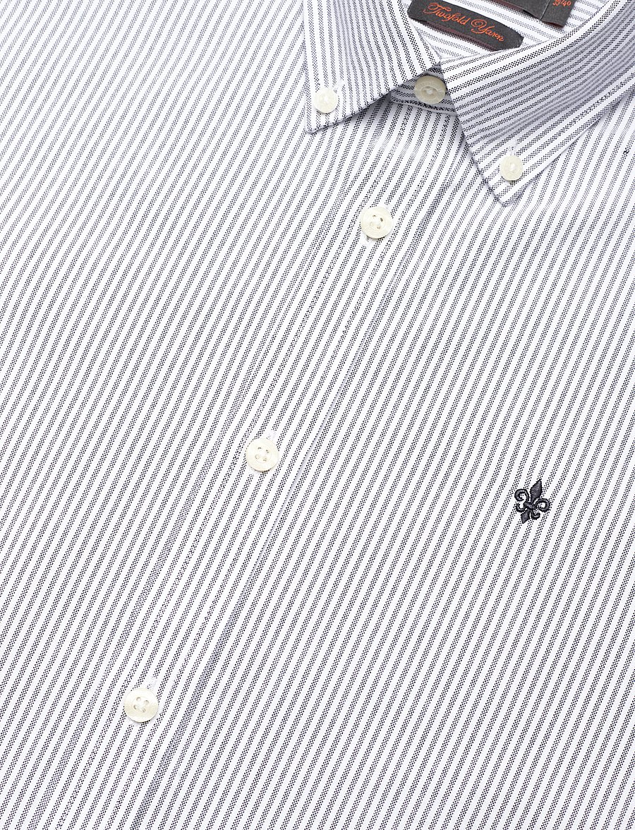 Morris - Douglas Stripe Shirt-Slim Fit - randiga skjortor - blue - 3