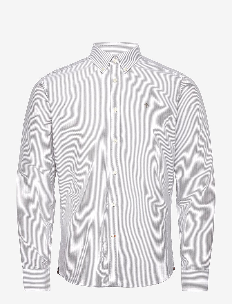 Morris - Douglas Stripe Shirt-Slim Fit - basic skjortor - brown - 0