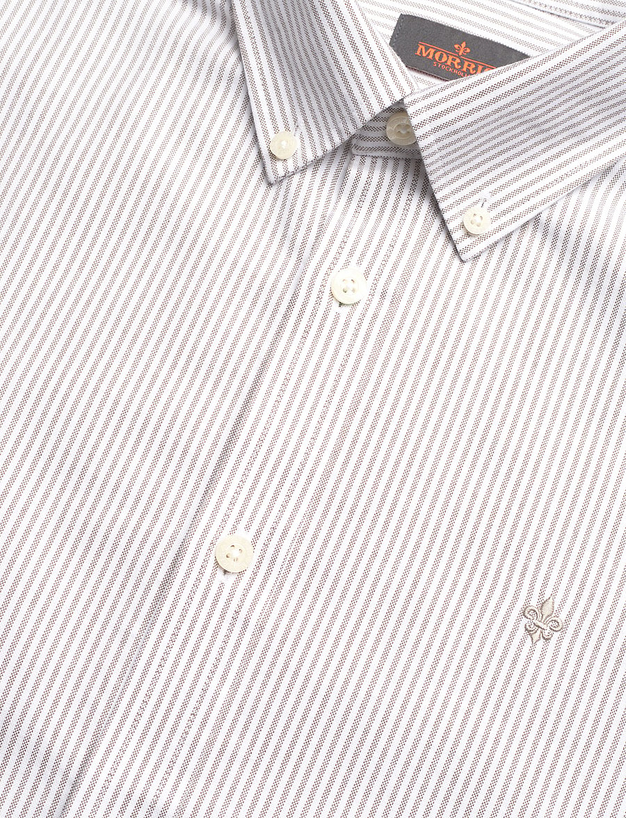 Morris - Douglas Stripe Shirt-Slim Fit - gestreifte hemden - brown - 2