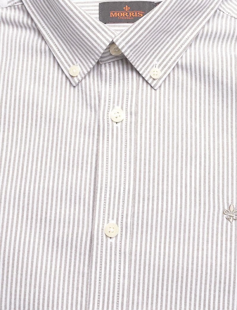 Morris - Douglas Stripe Shirt-Slim Fit - basic skjortor - brown - 3
