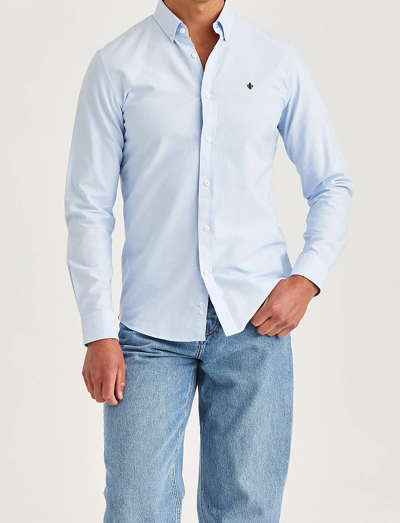 Morris - Oxford Button Down Shirt - oxford skjorter - light blue - 0