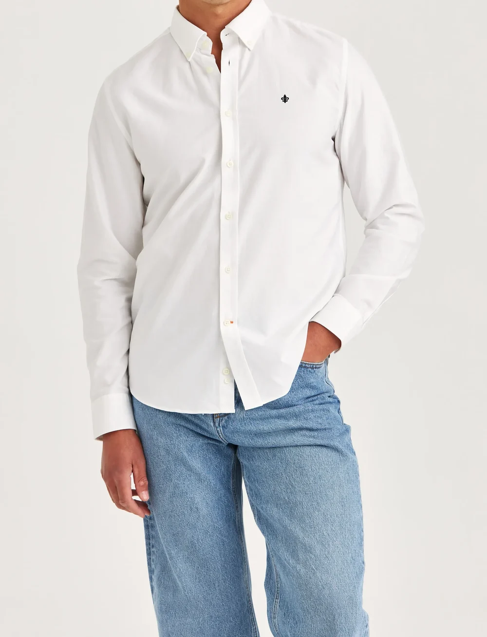 Morris - Oxford Button Down Shirt - basic skjortor - white - 0