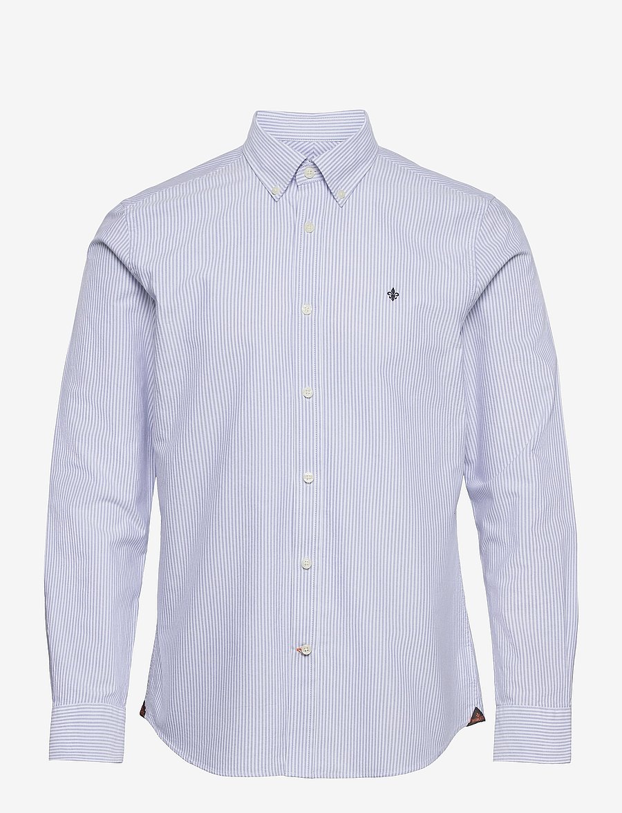 Morris - Oxford Striped BD Shirt - oxford-hemden - light blue - 0