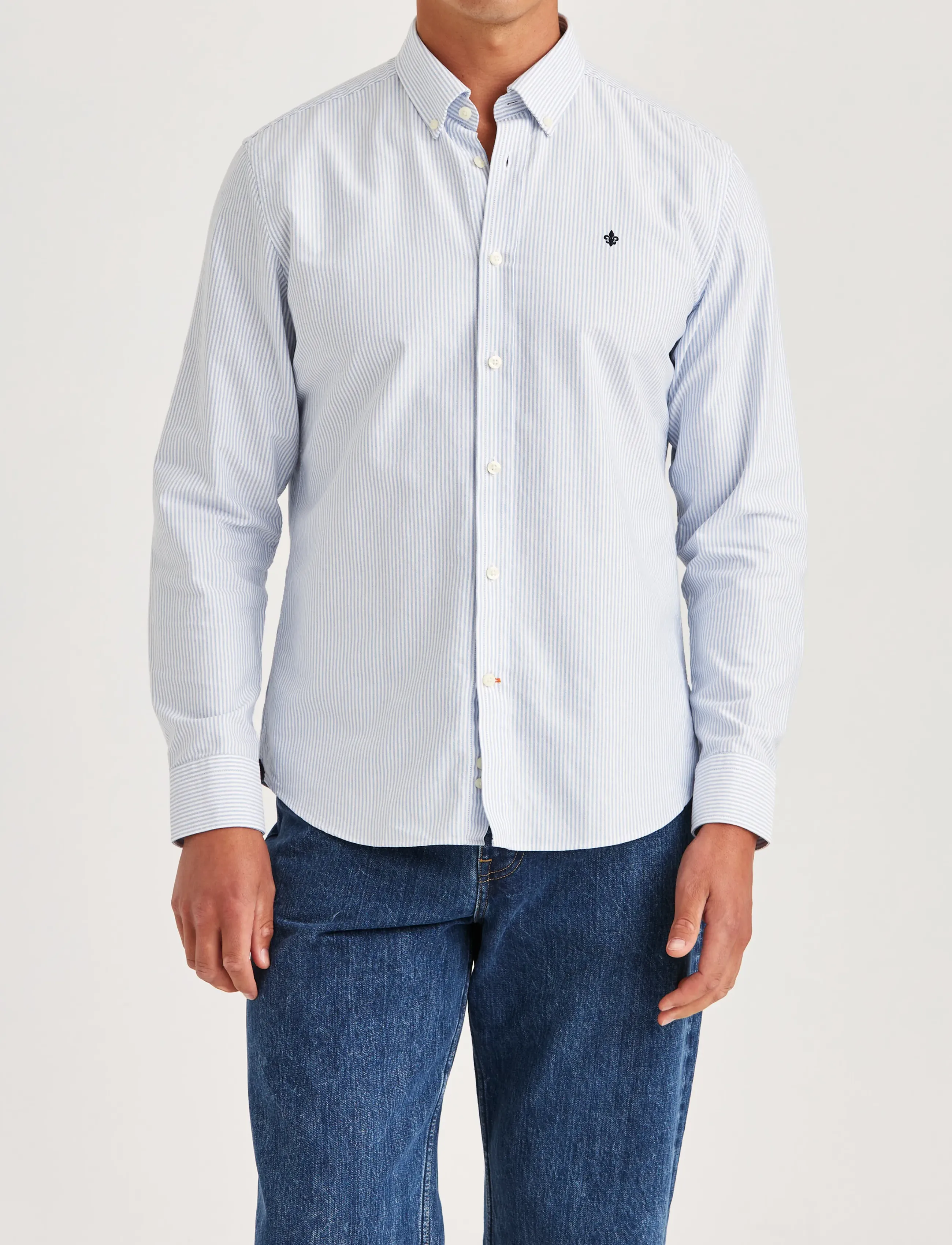 Morris Oxford Striped BD Shirt - Nach Anlass kaufen - LIGHT BLUE / blue