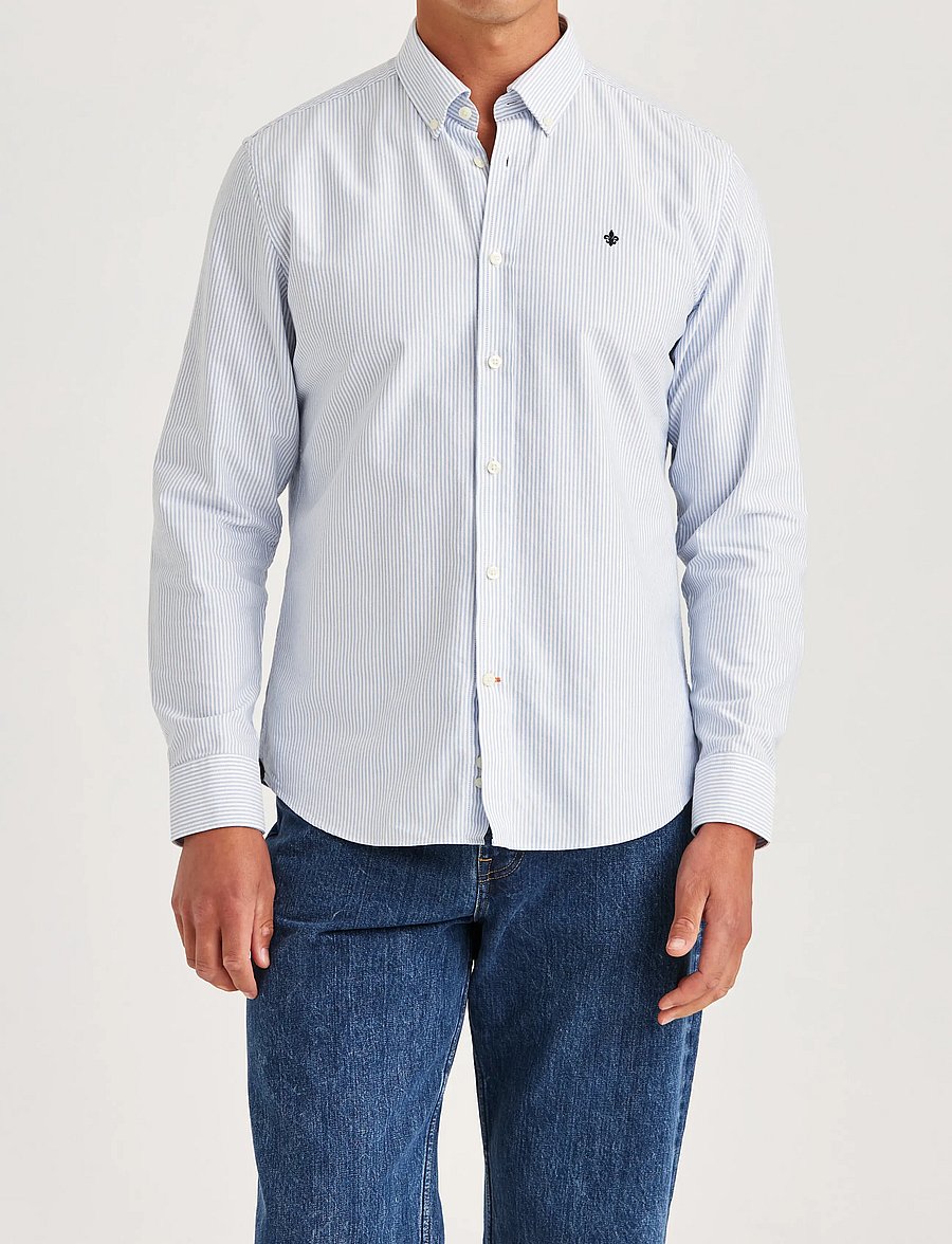 Morris - Oxford Striped BD Shirt - oxford-hemden - light blue - 0