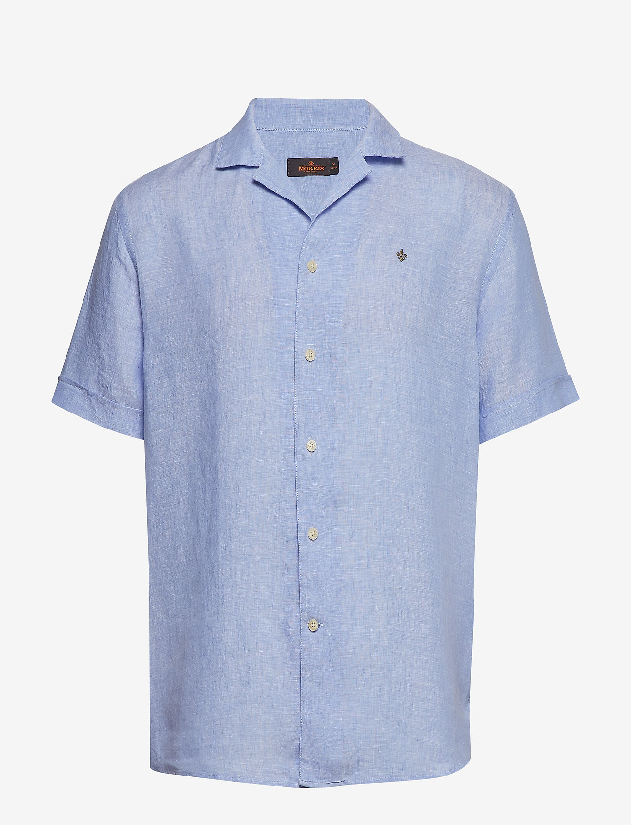 Morris - Harper Bowling Linen Shirt - light blue - 0