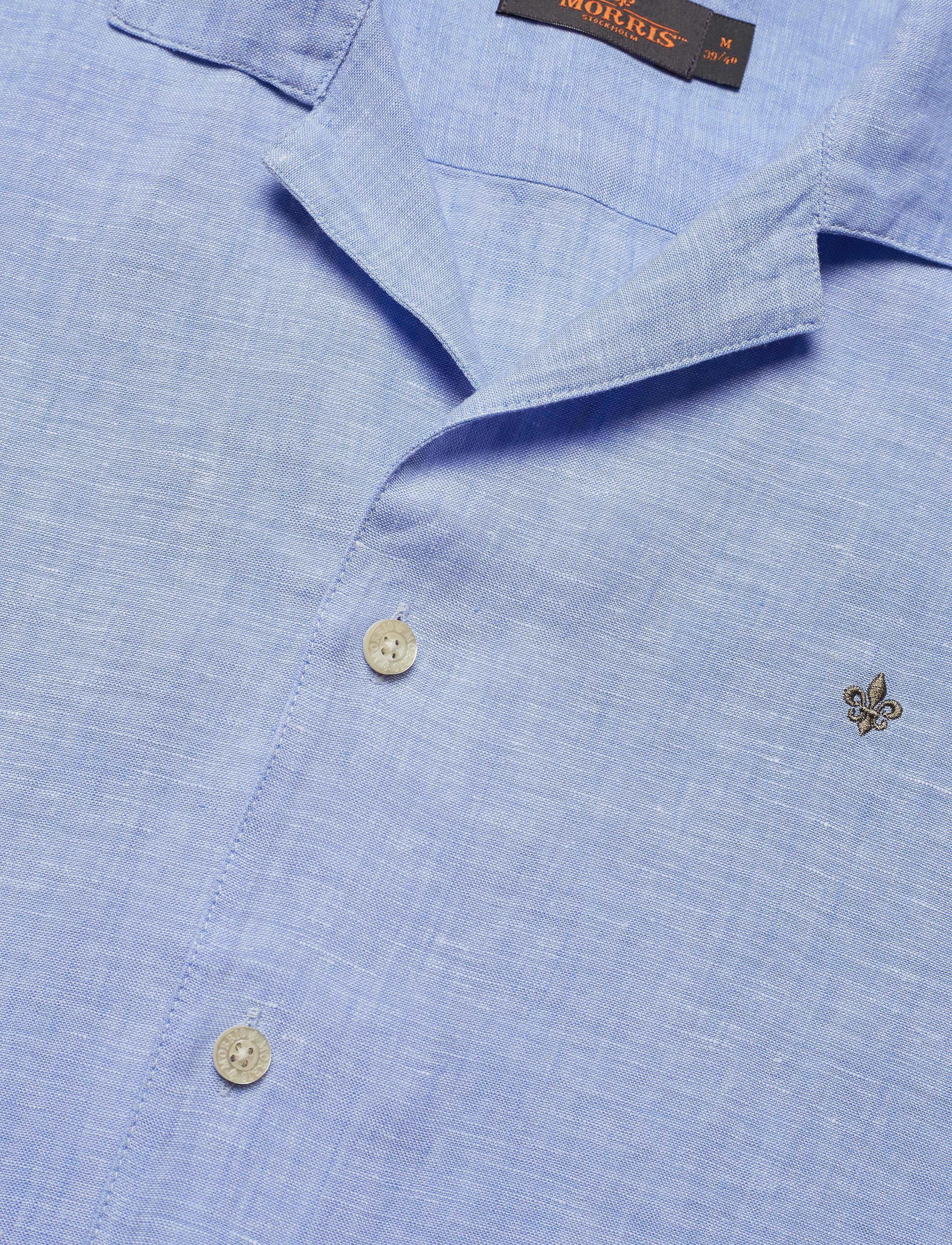 Morris - Harper Bowling Linen Shirt - light blue - 2