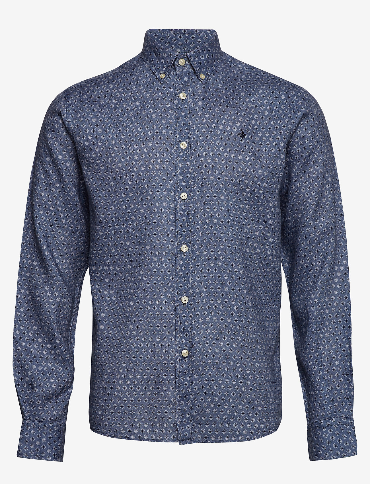 Morris - Bligh Button Down Linen Shirt - blue - 0
