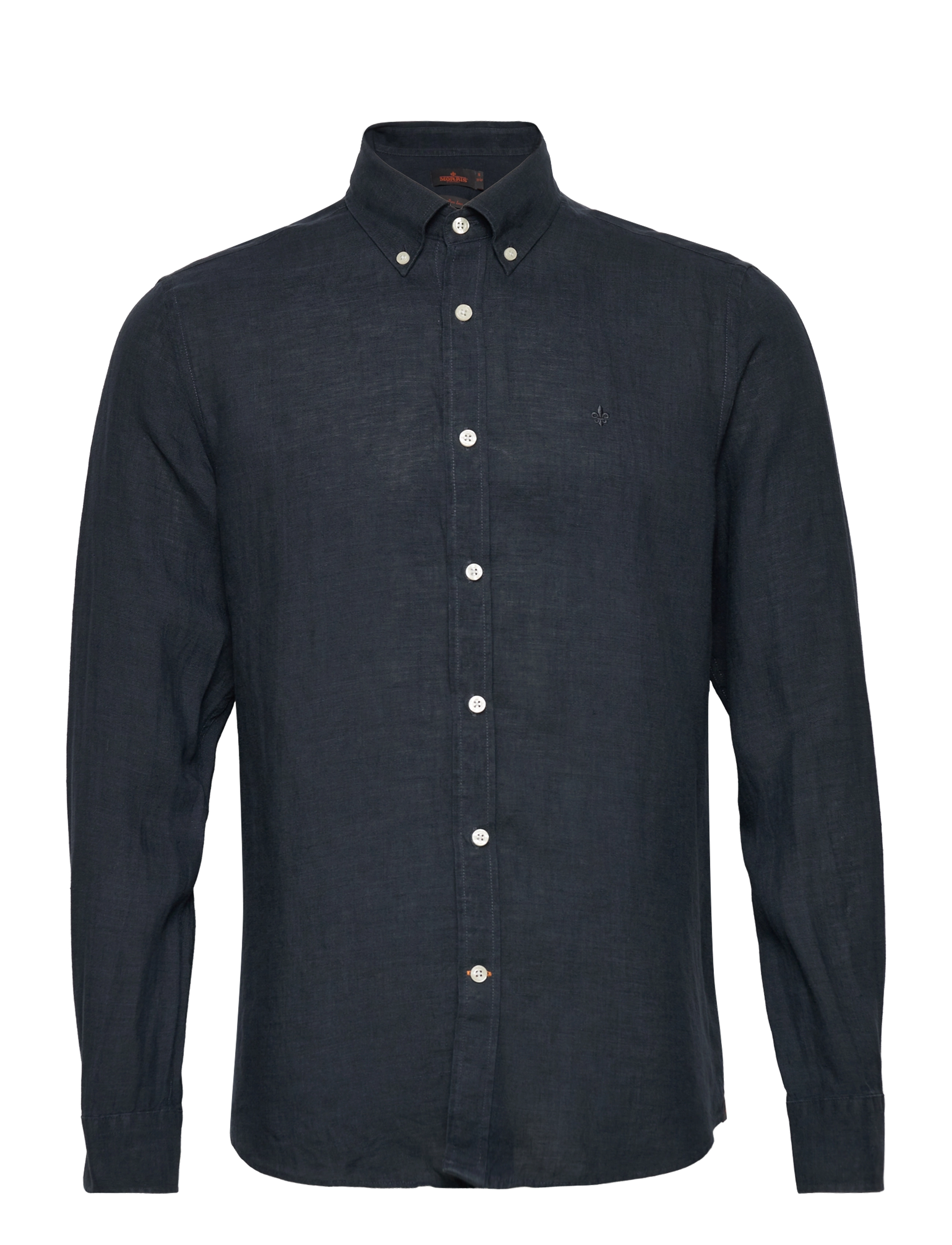 Morris - Douglas Linen Shirt-Classic Fit - linneskjortor - dark blue - 1