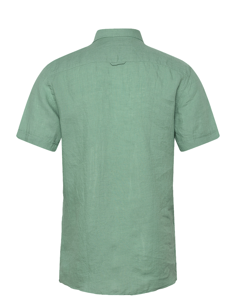 Morris - Douglas Linen SS Shirt-Classic Fit - basic skjortor - green - 1