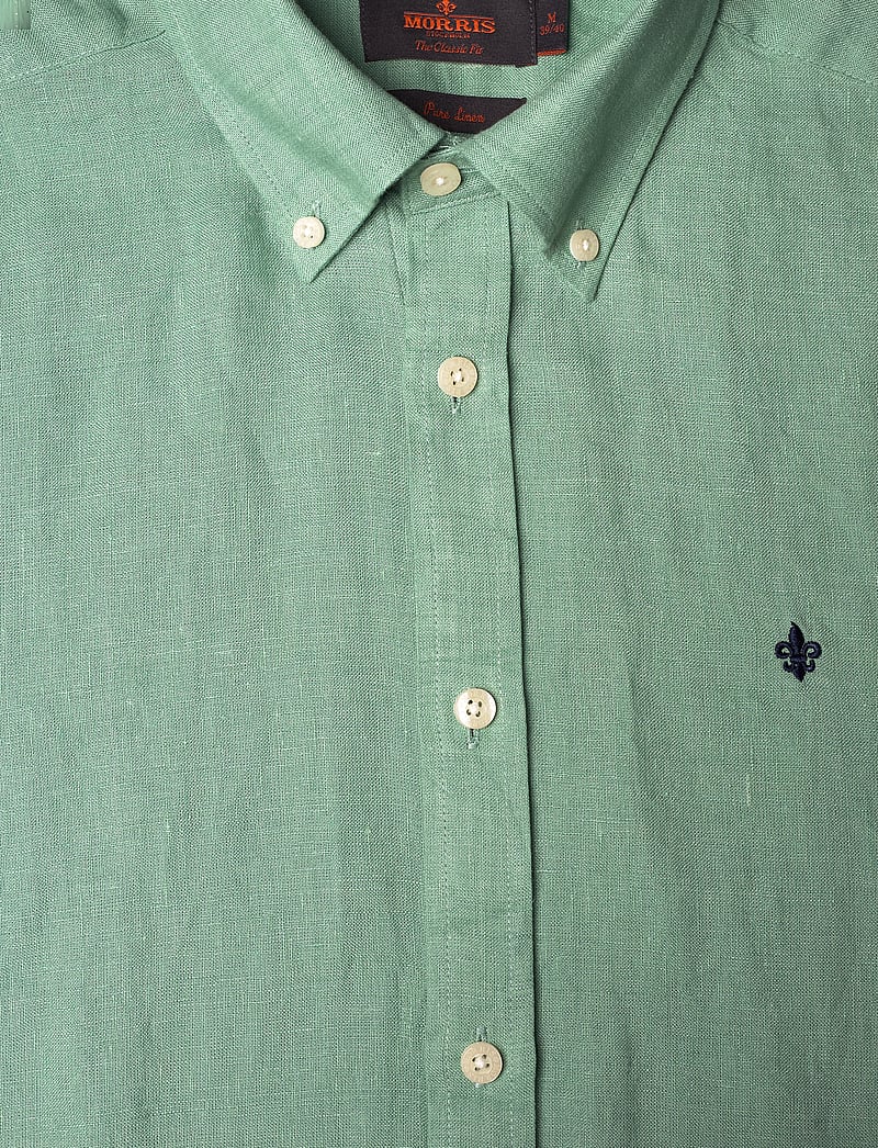 Morris - Douglas Linen SS Shirt-Classic Fit - basic skjortor - green - 2