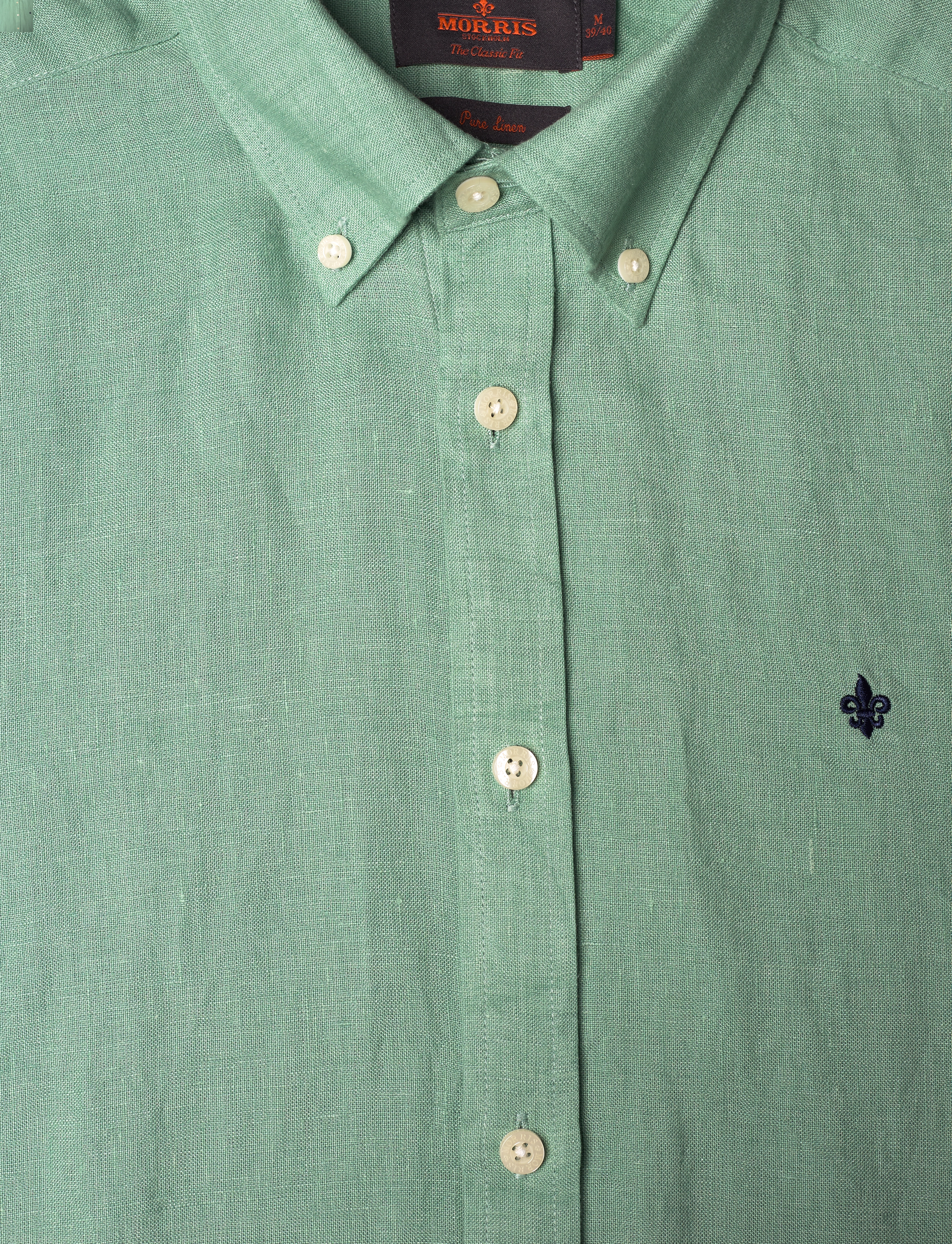 Morris - Douglas Linen Shirt-Classic Fit - linen shirts - green - 2