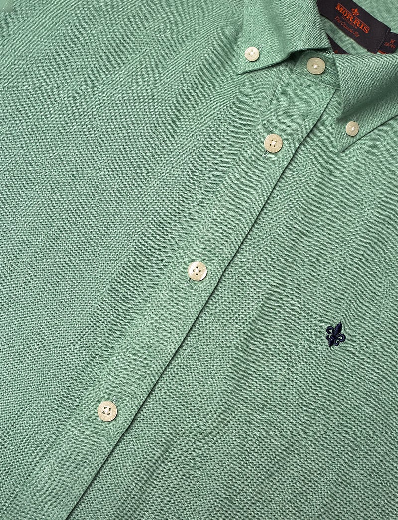 Morris - Douglas Linen SS Shirt-Classic Fit - basic skjortor - green - 3