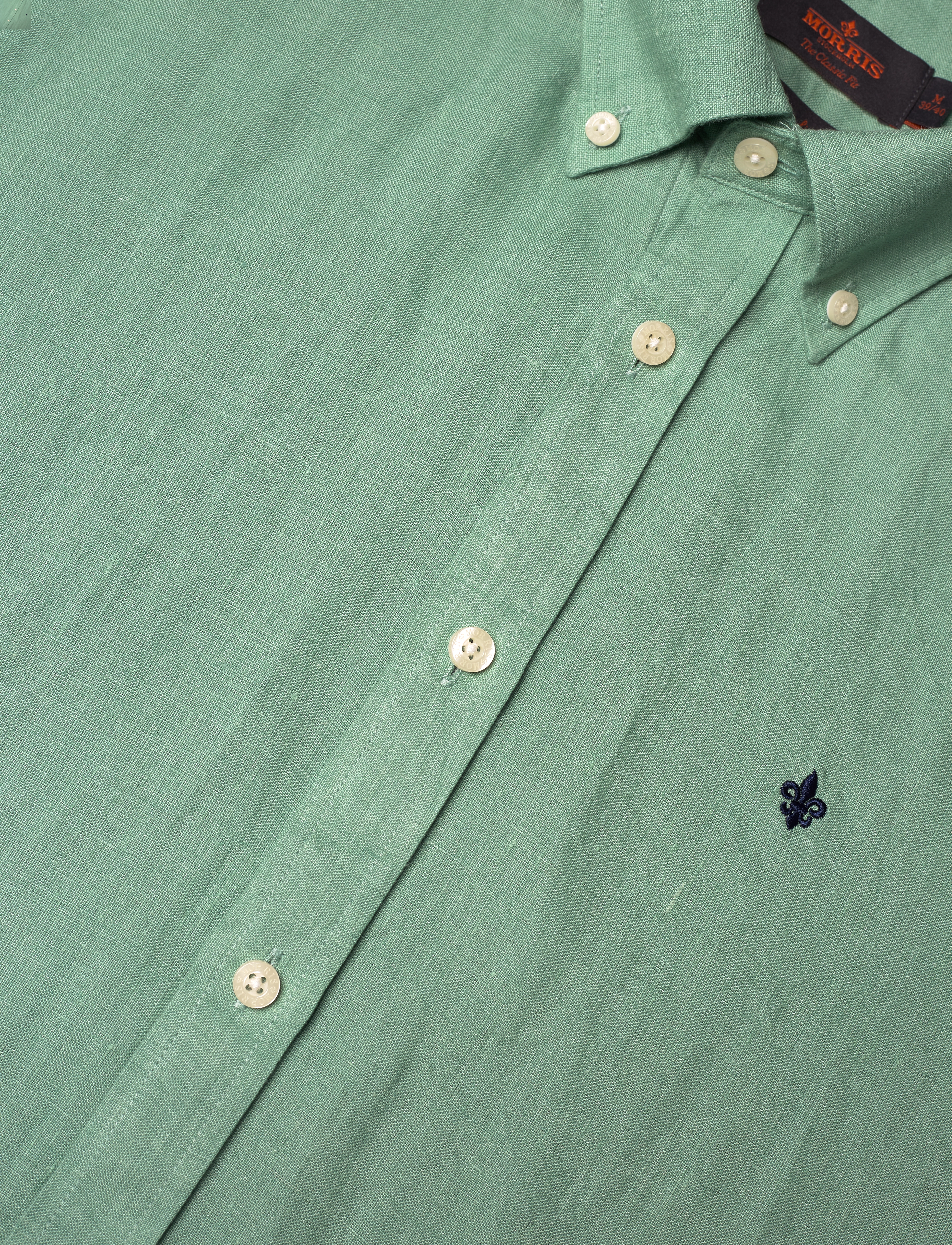 Morris - Douglas Linen Shirt-Classic Fit - linen shirts - green - 3