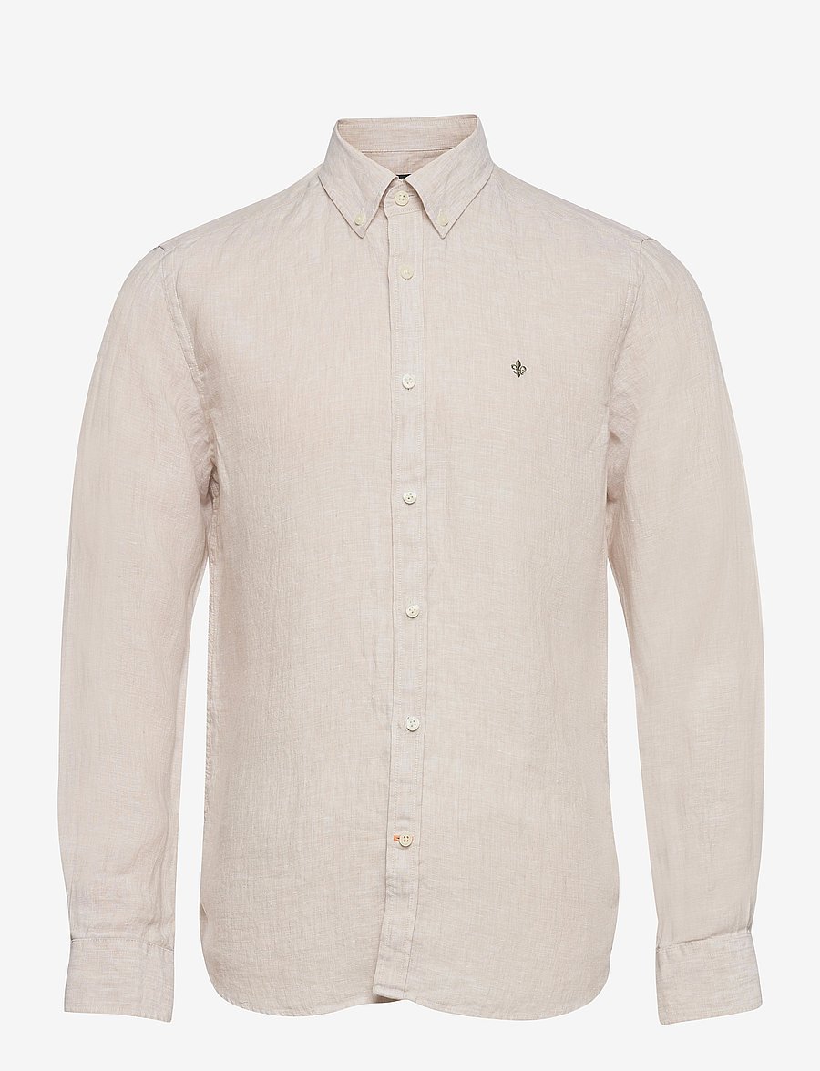 Morris - Douglas Linen Shirt-Classic Fit - leinenhemden - khaki - 1