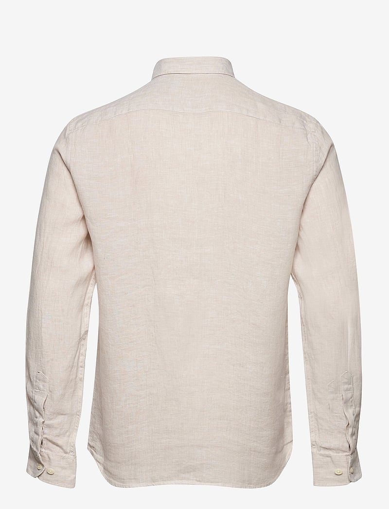 Morris - Douglas Linen SS Shirt-Classic Fit - linneskjortor - khaki - 1