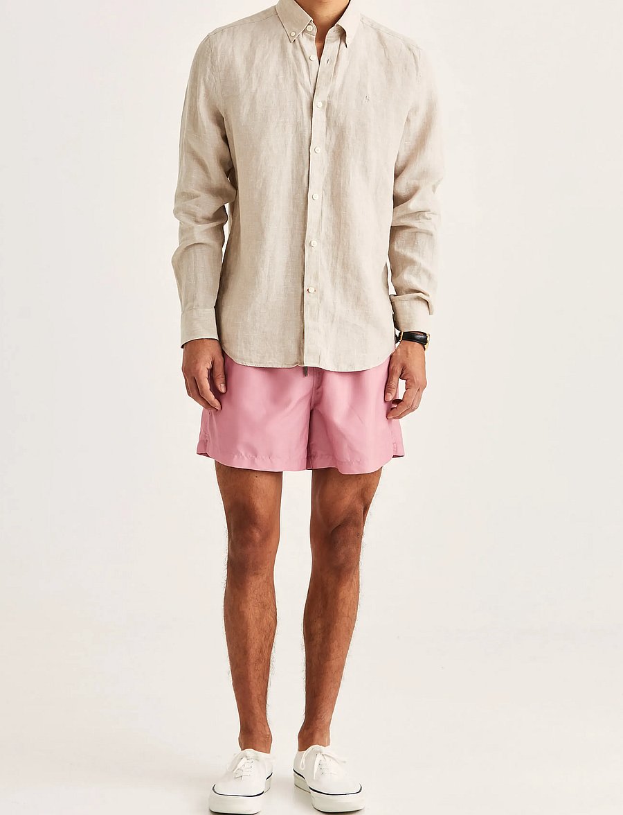 Morris - Douglas Linen Shirt-Classic Fit - leinenhemden - khaki - 3