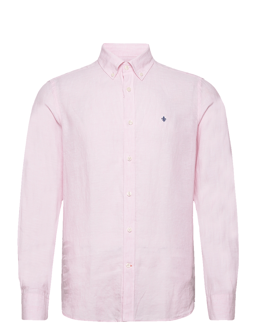 Morris - Douglas Linen Shirt-Classic Fit - hørskjorter - lt pink - 1