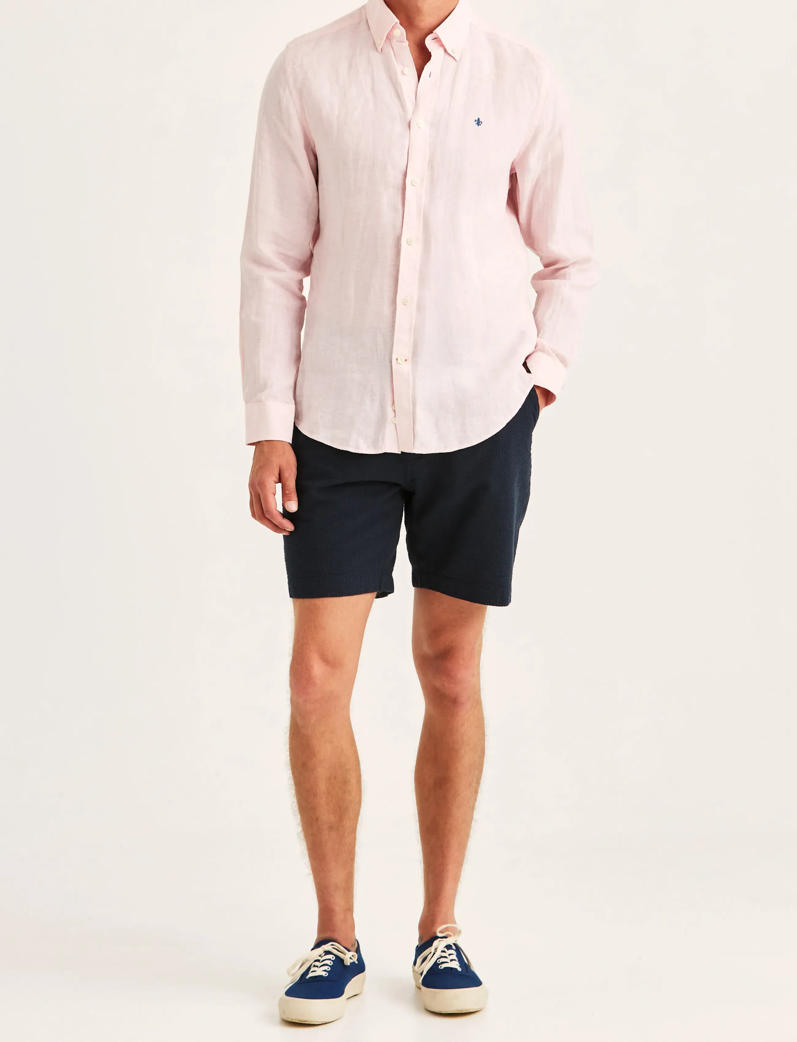 Morris - Douglas Linen Shirt-Classic Fit - linneskjortor - lt pink - 3