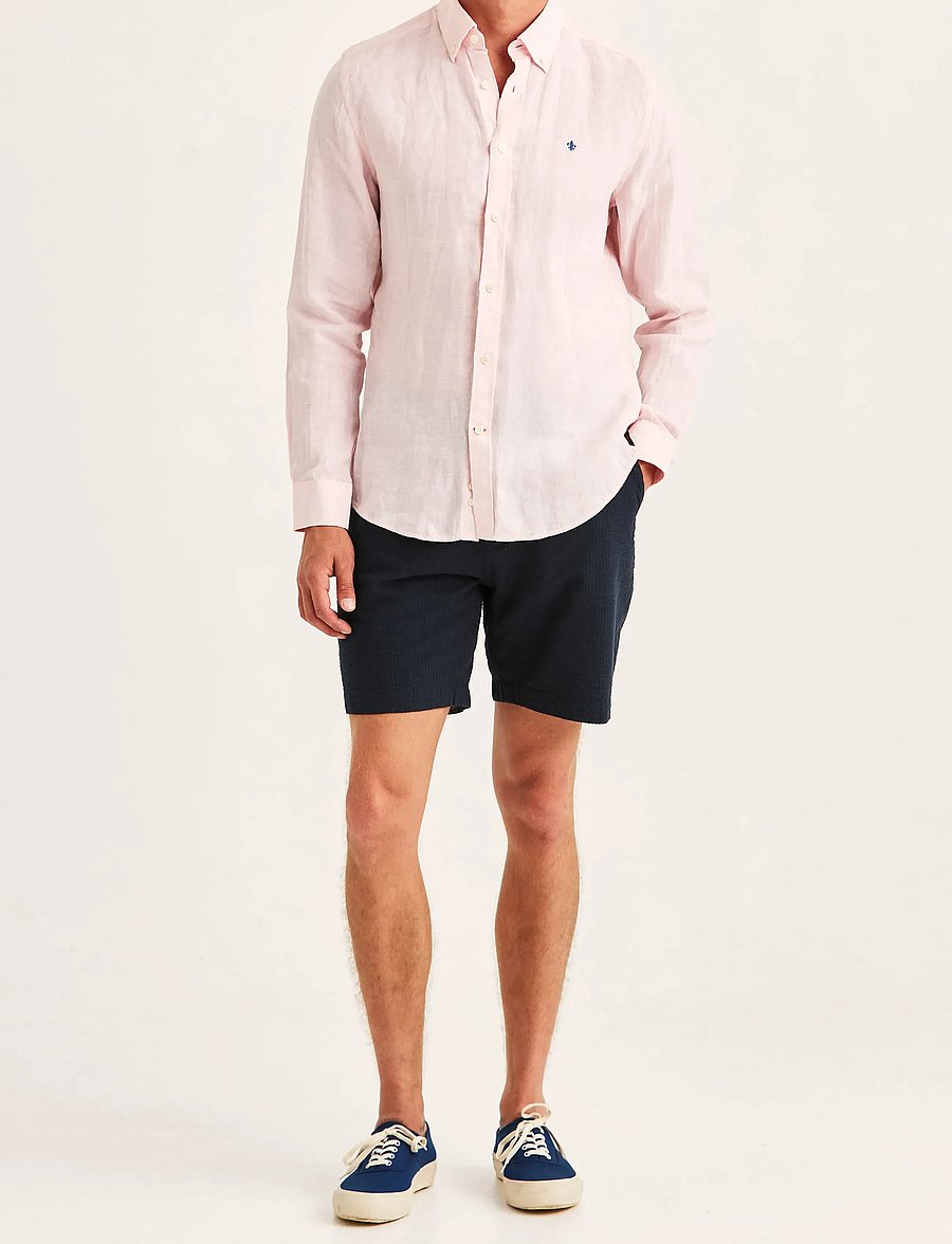 Morris - Douglas Linen Shirt-Classic Fit - hørskjorter - lt pink - 3