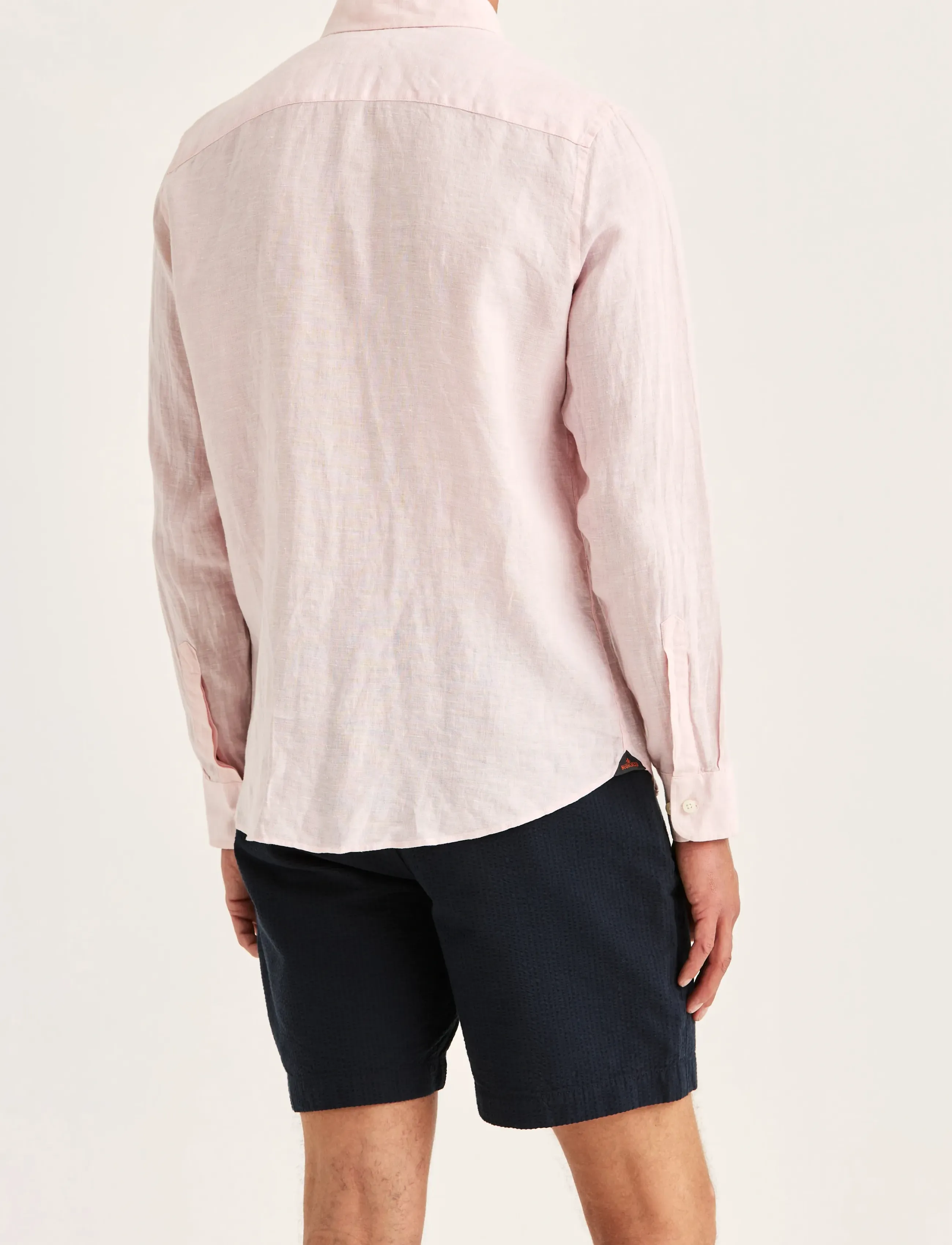 Morris - Douglas Linen Shirt-Classic Fit - linneskjortor - lt pink - 4
