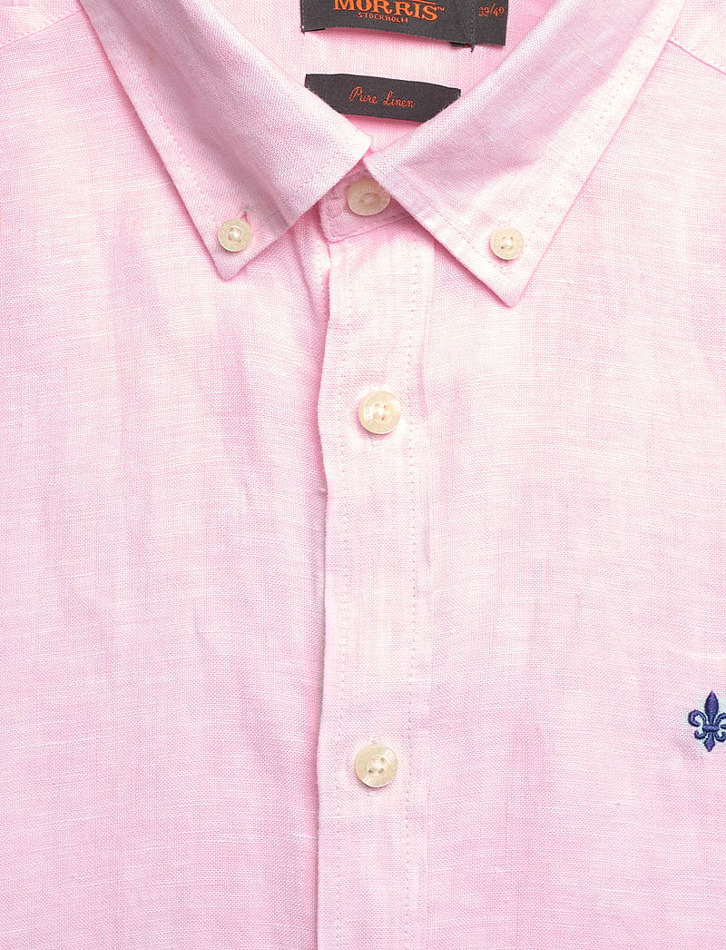 Morris - Douglas Linen SS Shirt-Classic Fit - hørskjorter - lt pink - 2