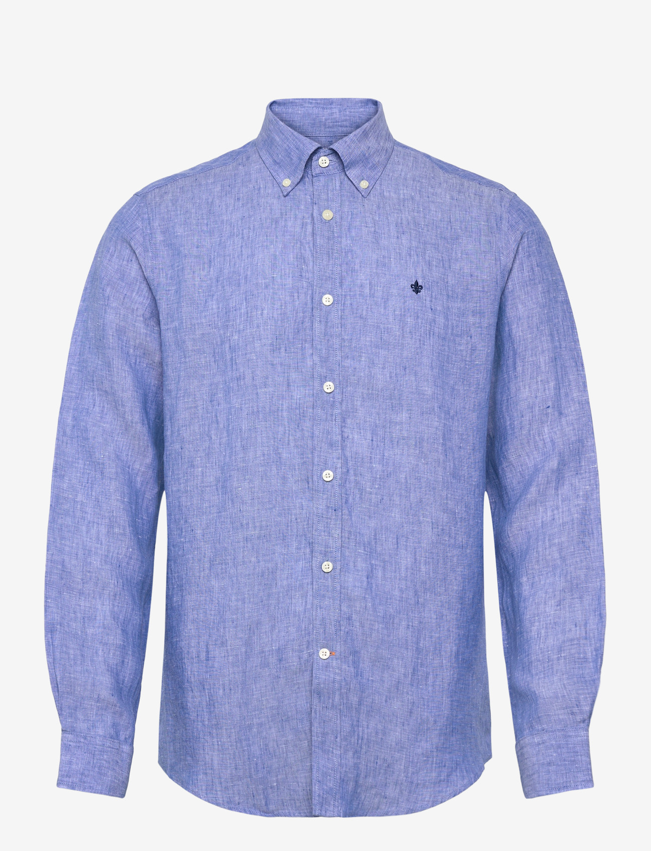 Morris - Douglas Linen Shirt-Classic Fit - leinenhemden - mid blue - 0