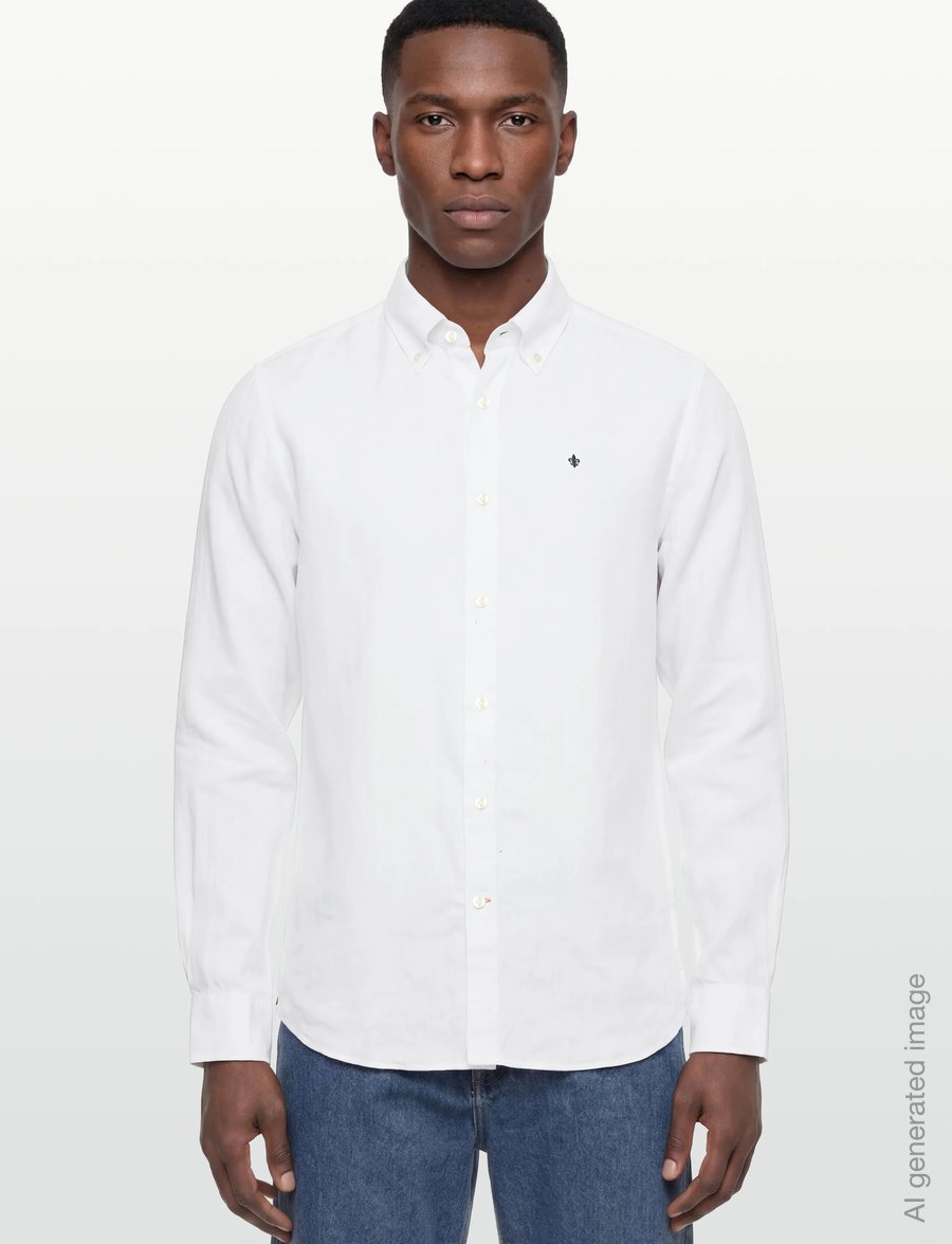 Morris - Douglas Linen Shirt-Classic Fit - linen shirts - off white - 3
