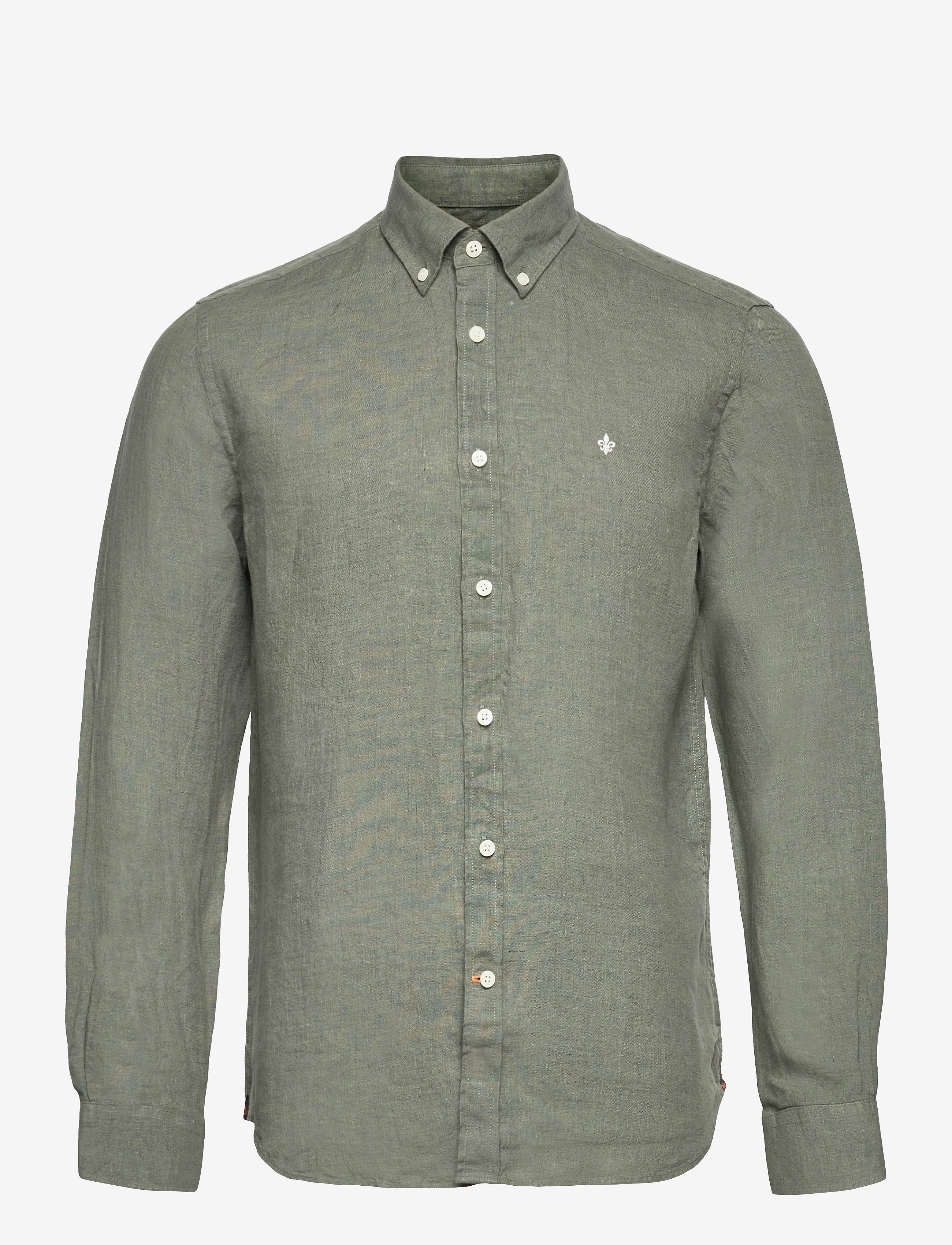 MORRIS Douglas Linen Shirt-Klassisch Fit Grün - M - Herren