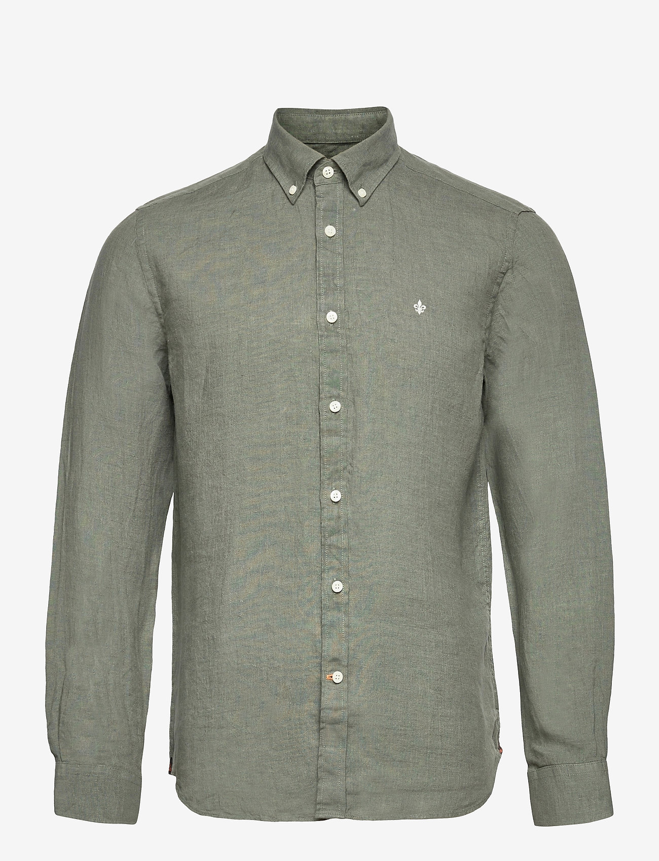 Morris - Douglas Linen Shirt-Classic Fit - linen shirts - olive - 1