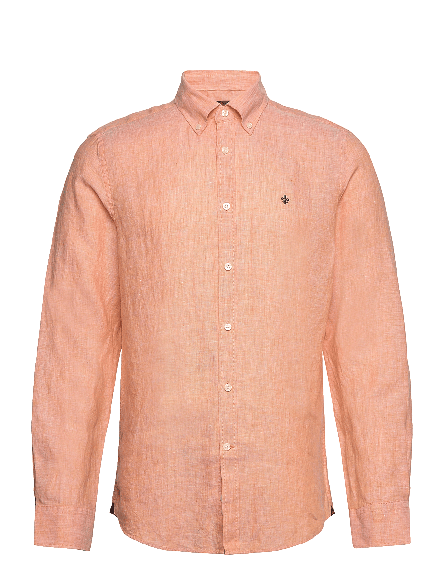 Morris - Douglas Linen Shirt-Classic Fit - linen shirts - orange - 0