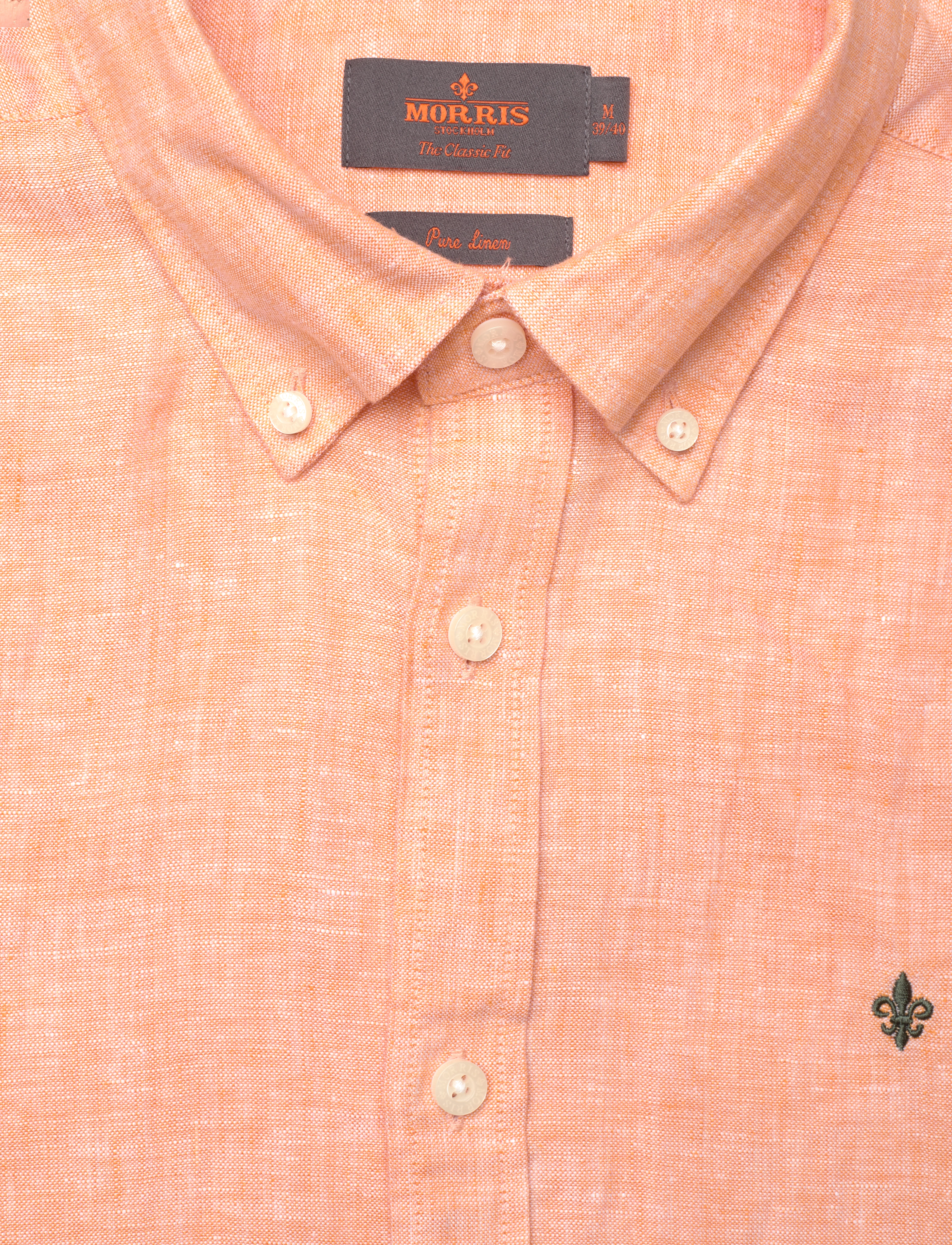 Morris - Douglas Linen Shirt-Classic Fit - linased särgid - orange - 2