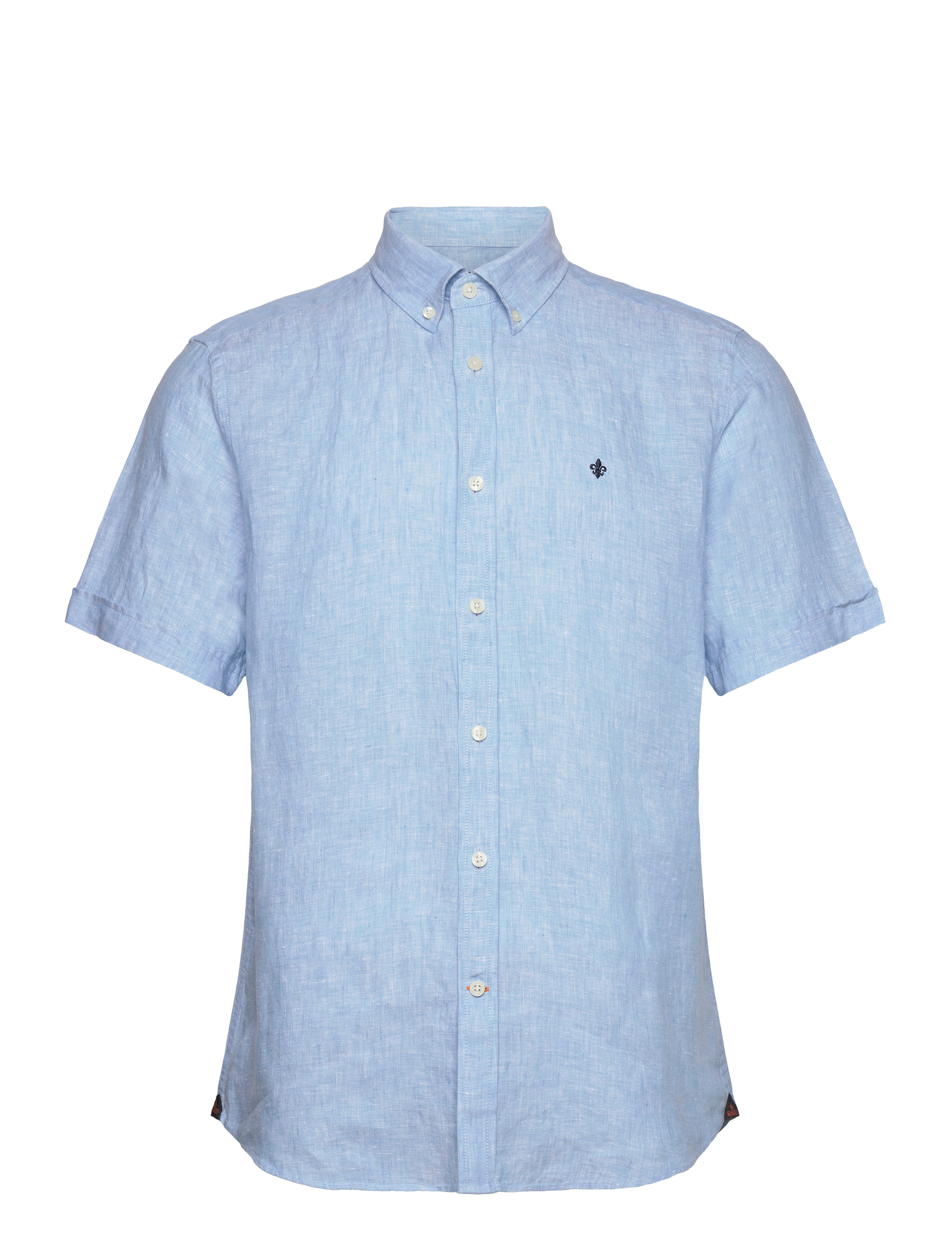Morris Douglas Linen Ss Shirt-Classic Fit, S, Shirts, Blau - Short-sleeved, Männerswear