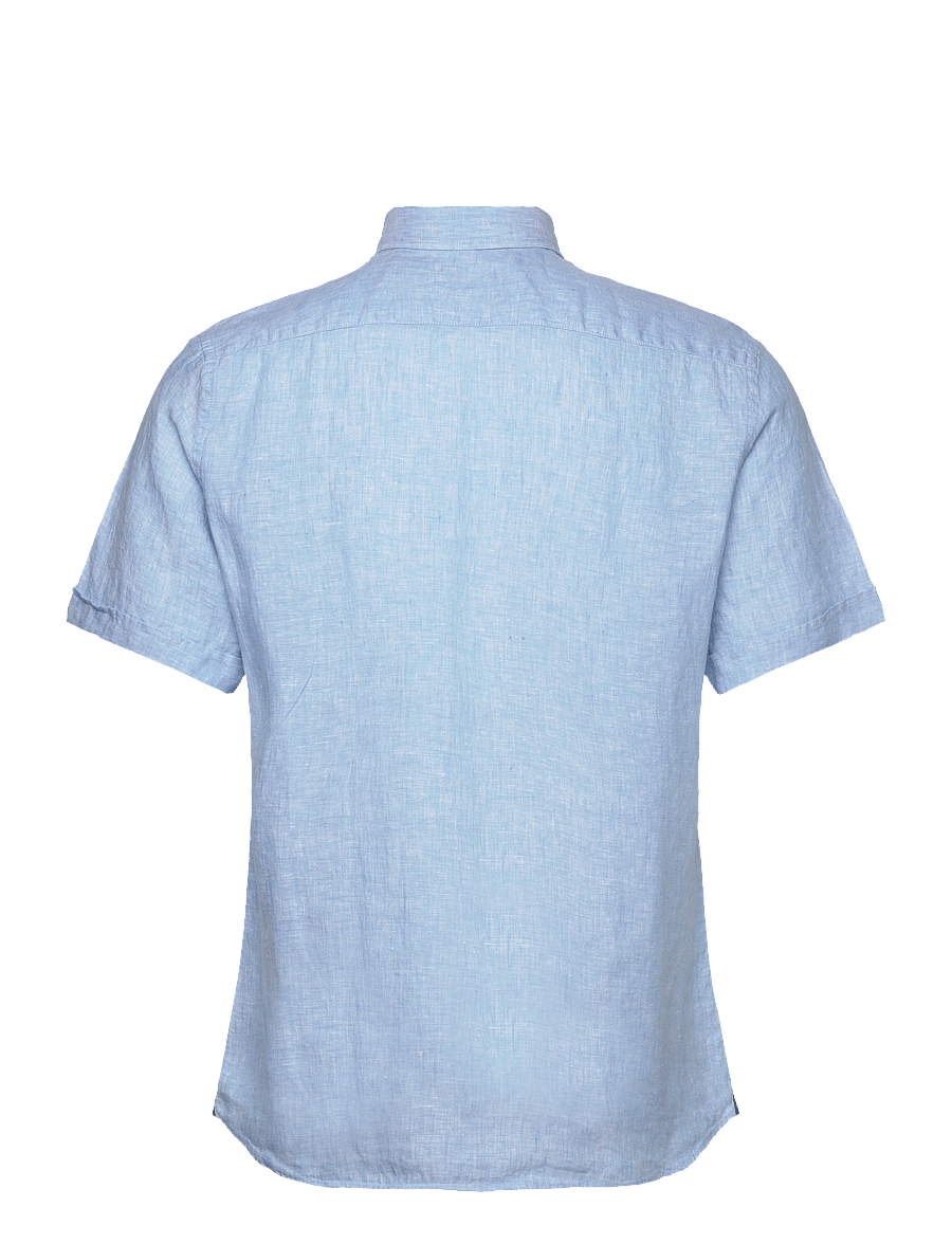 Morris - Douglas Linen SS Shirt-Classic Fit - linneskjortor - blue - 1
