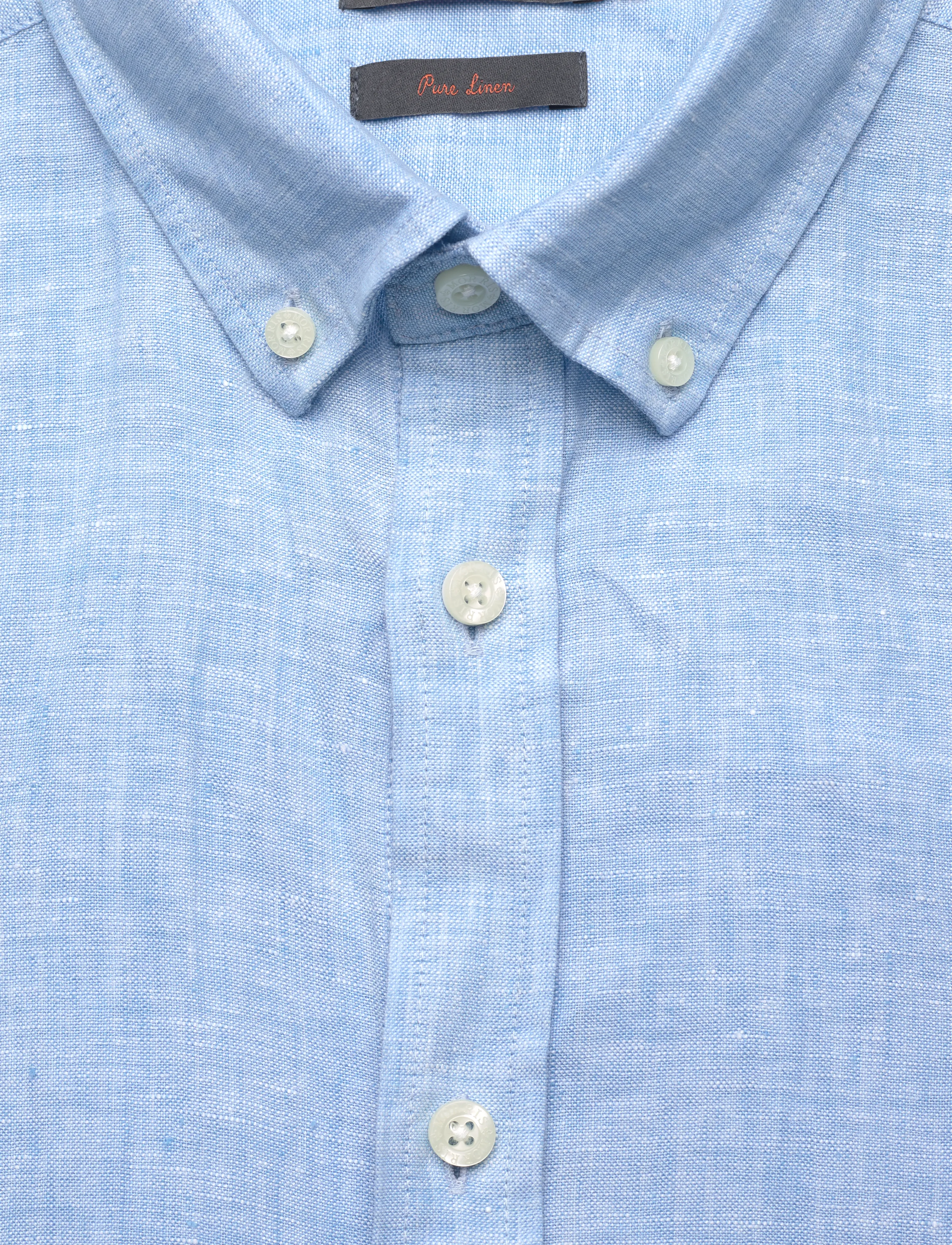 Morris - Douglas Linen SS Shirt-Classic Fit - hørskjorter - blue - 2
