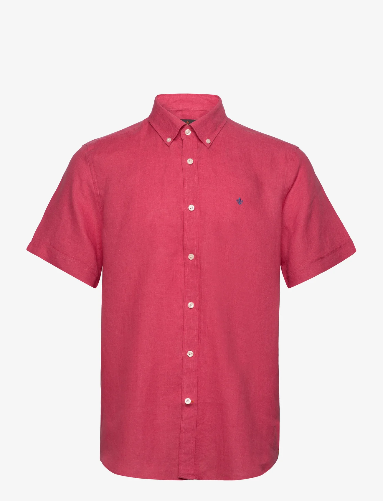 Morris - Douglas BD Linen Shirt SS - linen shirts - cerise - 0