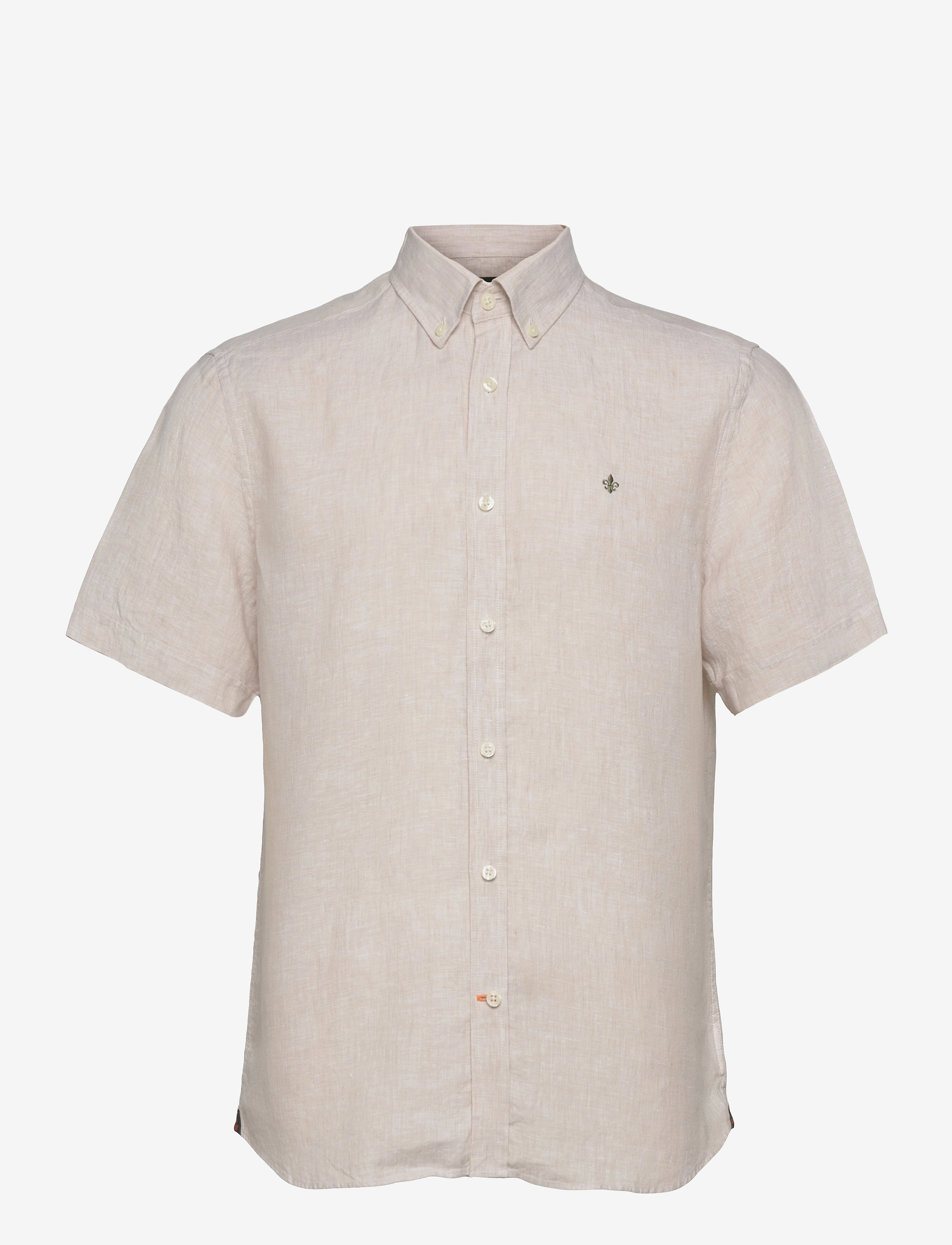 Morris Douglas Linen SS Shirt-Classic Fit - Basic skjorter - KHAKI / beige