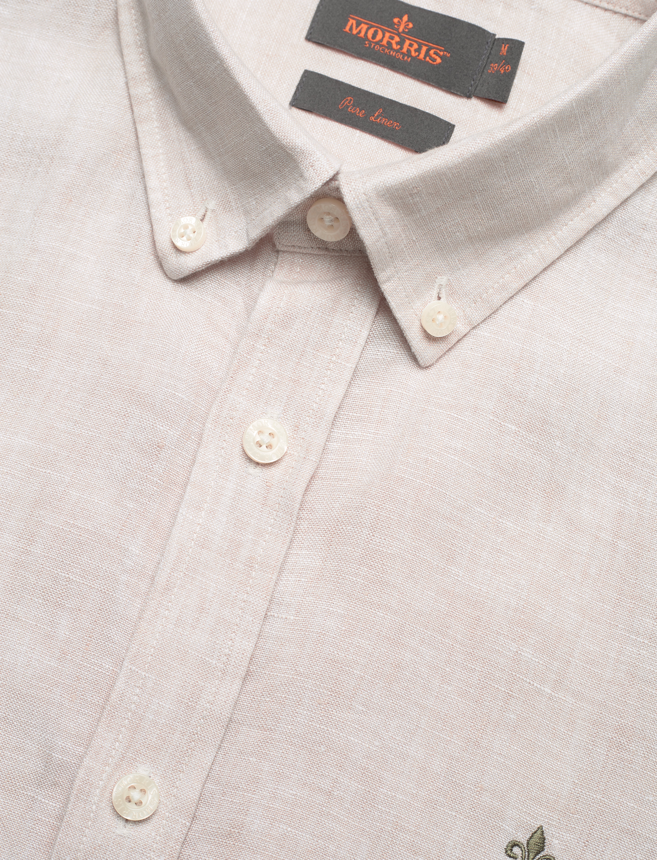 Morris - Douglas Linen SS Shirt-Classic Fit - leinenhemden - khaki - 3